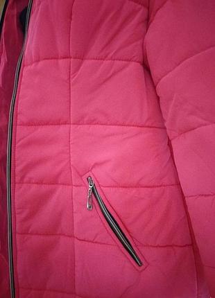 Подовжена куртка рожева4 фото