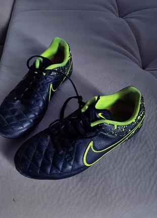 21см 22см  кожа бутсы nike tiempo legend v fg сороконожки