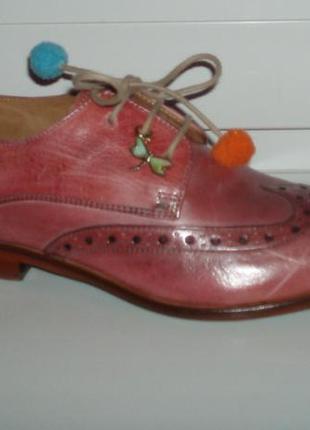 Новые кожаные дерби туфли melvin &amp; hamilton 37 р - 24 см стелька6 фото
