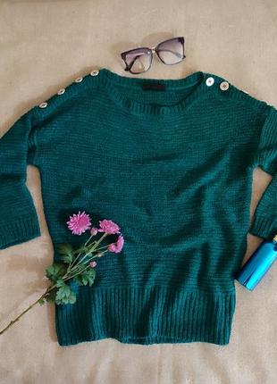 Оригинальный стильный пуловер джемпер свитер с укороченным рукавом от бренда wallis оверсайз1 фото