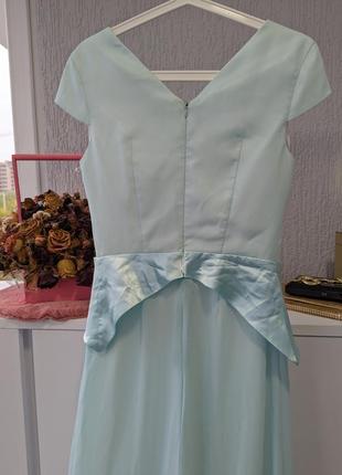 Сукня вечірня довга, ошатне випускне шифонове плаття з брошкою4 фото