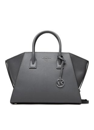 Сумка michael kors серая avril small leather top-zip satchel4 фото