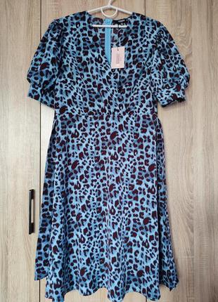 Стильна нова сукня в леопардовий принт платье плаття розмір 50-52