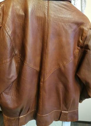 Распродажа ❗кожаная коричневая куртка в стиле ретро6 фото