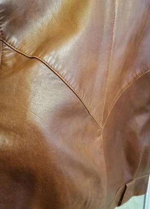 Распродажа ❗кожаная коричневая куртка в стиле ретро7 фото