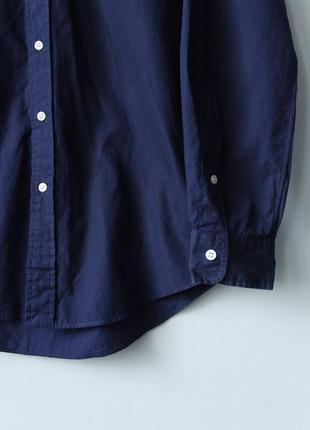 Polo ralph lauren мужская рубашка синяя однотонная с вышитым логотипом классическая s m tommy hilfiger hugo boss4 фото