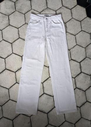 Белые широкие штаны высокая талия