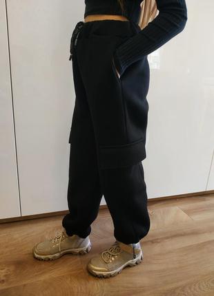 Штани на дівчинку карго джогери палацо з резинками 134, 140, 146 см.