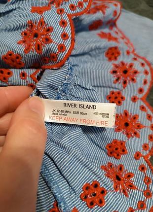 Блуза рубашка вышиванка river island 12-18 месяцев рост 86 см6 фото