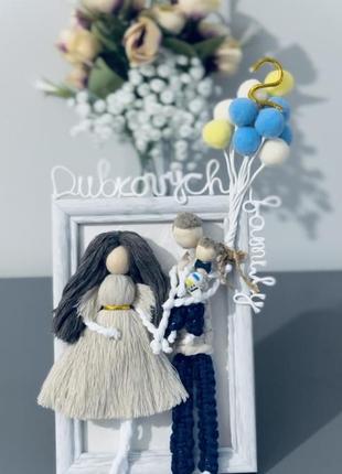 Семейное панно макраме, картины макраме в 3d стиле