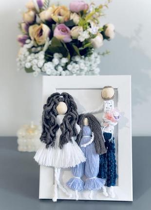 Семейное панно макраме, картины макраме в 3d стиле