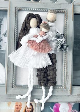 Семейное панно макраме, картины макраме в 3d стиле