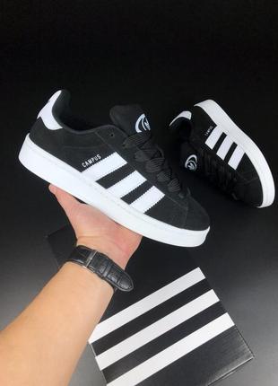 Унисекс зимние кроссовки adidas campus winter fur мех адидас кампус / кроссовки adidas campus 00s black white черные адидас