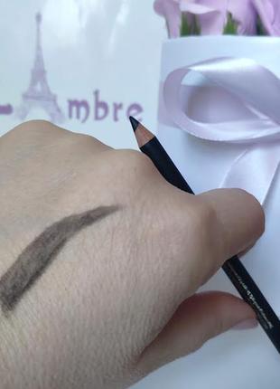 Стійкий олівець для брів lambre brow pencil №3 коричнево чорний3 фото