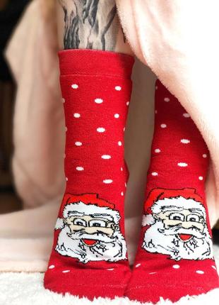 Махрові шкарпетки | теплі шкарпетки | новорічні шкарпетки1 фото