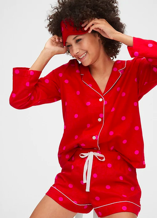 Фланелева жіноча піжама old navy америка 3в1 шорти сорочка і пов'язка