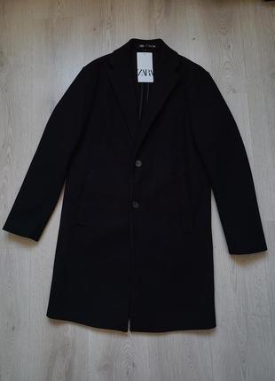 Пальто чёрное дафлкот zara s 5070/4702 фото