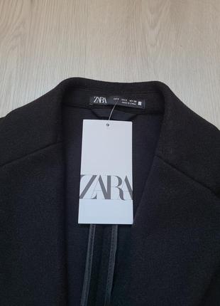 Пальто чёрное дафлкот zara s 5070/4705 фото