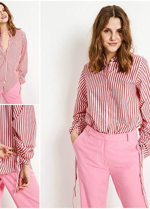 В полоску рубашка в стиле модерн с красивыми рукавами оверсайз envii