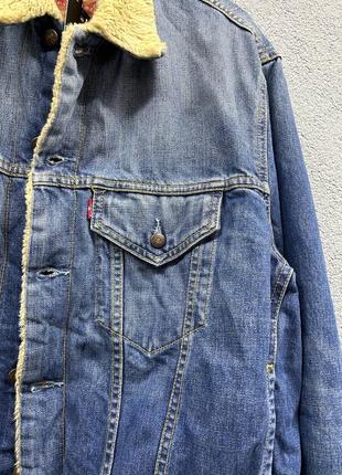 Куртка джинсовая шерпа levi’s xl мужская оригинал5 фото