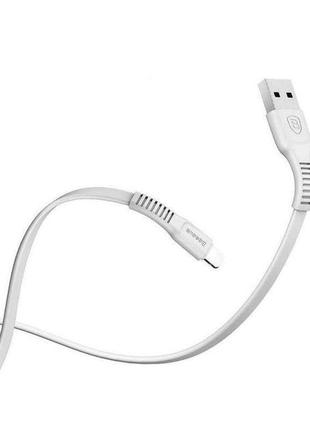 Кабель зарядний baseus flat micro cable fast data sync charging 1 м white (camzy-02)