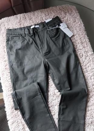 Кожаные брюки лосины с восковым напылением5 фото