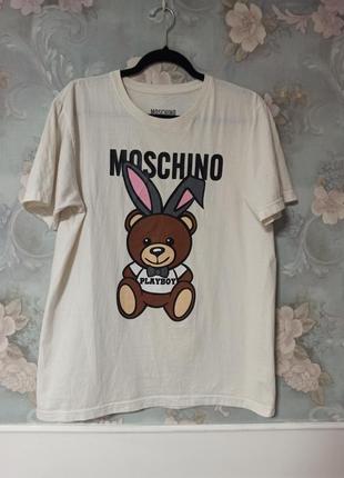 Брендова футболка moschino play boy
