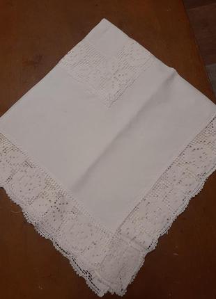 Скатертина з  мереживом  з бавовни