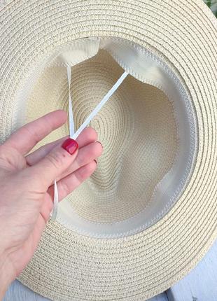 Капелюх солом'яний літній, федора, капелюх пляжний жіночий, шляпа панама каноть'є американка2 фото