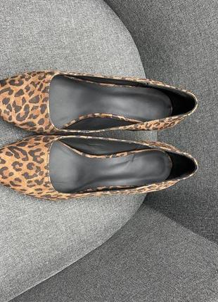 Эксклюзивные туфли лодочки из итальянской кожи/замши леопардовые5 фото