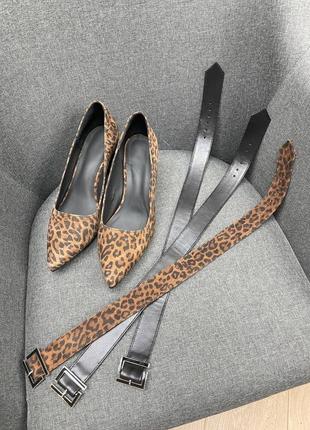 Эксклюзивные туфли лодочки из итальянской кожи/замши леопардовые3 фото
