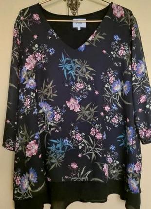 💣 элегантная блуза,цветочный принт,балал5 фото