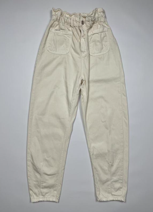 Zara джинсы на резинке с высокой посадкой широкие mom1 фото