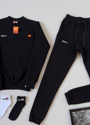 Теплий спортивний костюм чоловічий ellesse зимовий осінь-зима на флісі хакі туреччина. живе фото5 фото