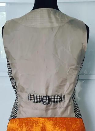 Классный стильный трендовый винтажный жилет жилетка безрукавка ретро винтаж карт клетка4 фото