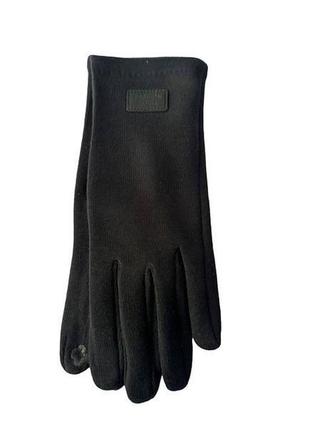 Трикотаж із фліс сенсором чорний жіночі рукавички для роботи на телефоні плоншете2 фото