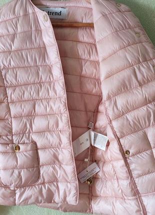 Нова осіння куртка (з паперовими етикетками) мікропуховик ніжно-рожевого кольору2 фото