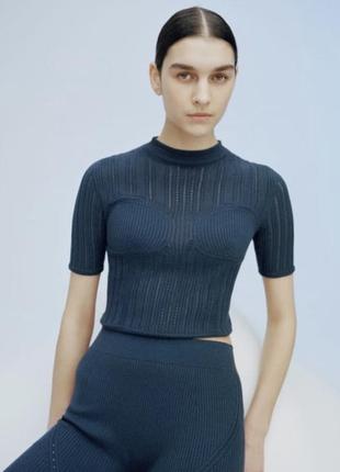 Футболка топ uniqlo m синя1 фото