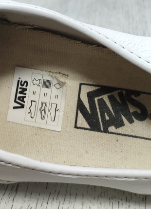 Vans белые базовые кеды кожаные сникерсы оригинал us 7.57 фото