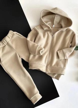 Теплий термо спортивний костюм з кофтою на блискавці