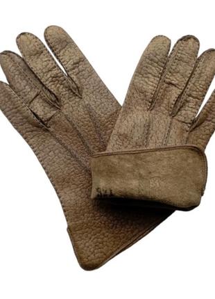 Кожаные перчатки демисезонные.4 фото