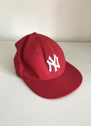 Бейсболка new era - new york yankees basic (h.red) 59fifty (оригінал), 100% вовна.1 фото