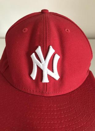 Бейсболка new era - new york yankees basic (h.red) 59fifty (оригінал), 100% вовна.2 фото