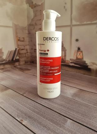 Тонізуючий шампунь для боротьби з випаданням волосся vichy dercos energy+ stimulating shampoo