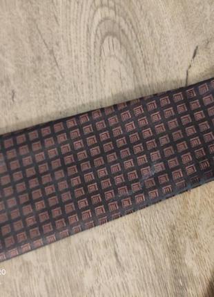 Краватка gucci бренд коричнева шовк 💯 принт абстракція квадрат8 фото