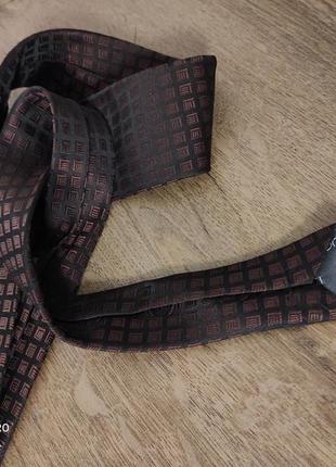 Краватка gucci бренд коричнева шовк 💯 принт абстракція квадрат5 фото