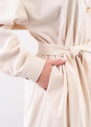 Хитовое вельветовое платье-рубашка на пуговицах4 фото