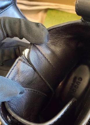 Ботинки ботильоны сапоги кожаные gucci с пряжкой gg8 фото