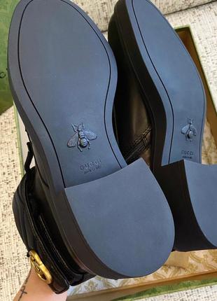 Ботинки ботильоны сапоги кожаные gucci с пряжкой gg7 фото