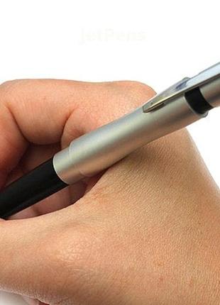 Ohto rook ballpoint pen - 0.7 mm - silver black body кулькова ручка5 фото
